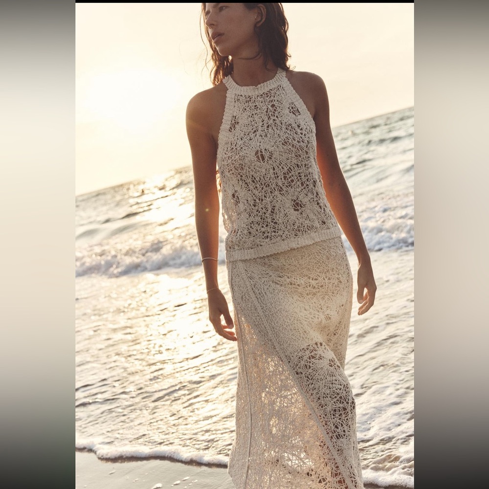 Zara crochet halter top 2025 - Picture 3 of 14